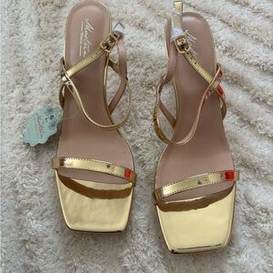 Gold Strappy Heels